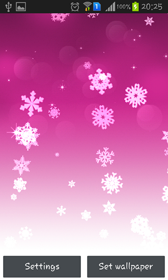 Screenshot dello Schermo Snowflake sul cellulare e tablet.