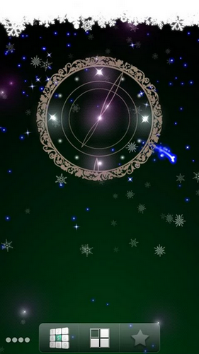Screenshot dello Schermo Snowy night clock sul cellulare e tablet.