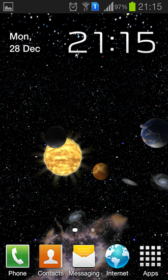 Screenshot dello Schermo Solar system 3D sul cellulare e tablet.