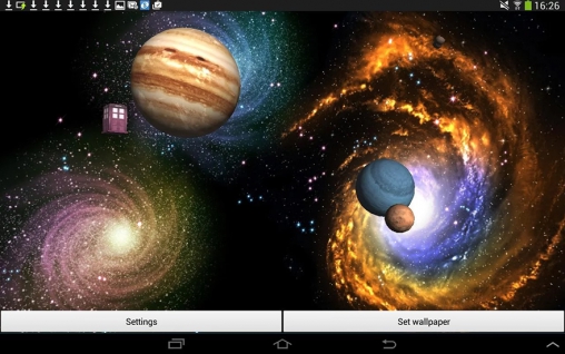 Screenshot dello Schermo Space 3D sul cellulare e tablet.