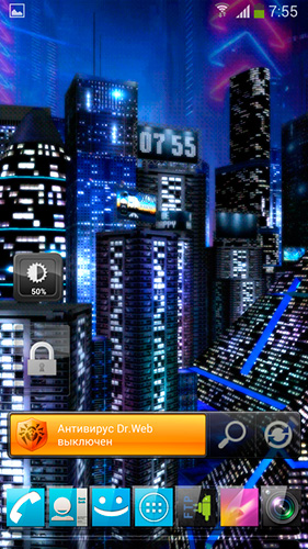 Screenshot dello Schermo Space city 3D sul cellulare e tablet.