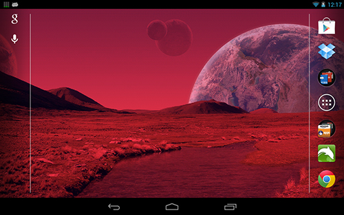 Screenshot dello Schermo Space world sul cellulare e tablet.