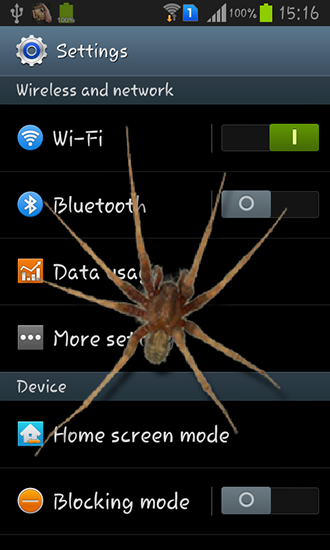 Screenshot dello Schermo Spider in phone sul cellulare e tablet.