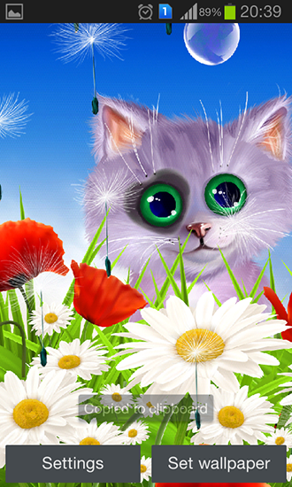 Screenshot dello Schermo Spring: Kitten sul cellulare e tablet.