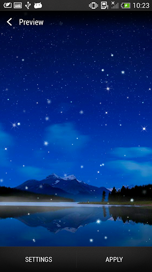 Screenshot dello Schermo Starry night sul cellulare e tablet.
