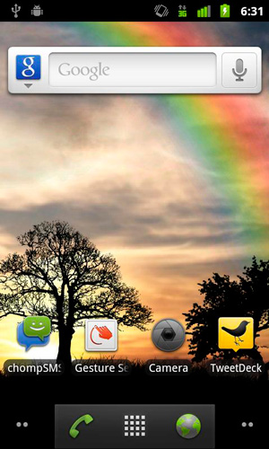 Screenshot dello Schermo Sun rise sul cellulare e tablet.