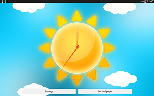 Screenshot dello Schermo Sunny weather clock sul cellulare e tablet.