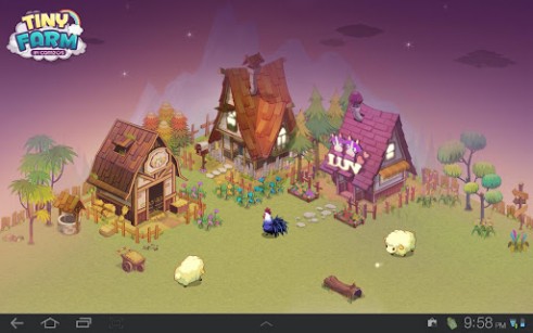 Screenshot dello Schermo Tiny farm sul cellulare e tablet.