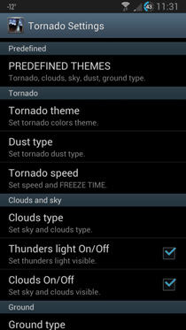 Screenshot dello Schermo Tornado 3D sul cellulare e tablet.