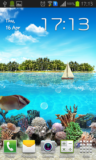 Screenshot dello Schermo Tropical ocean sul cellulare e tablet.