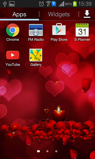 Screenshot dello Schermo Valentine 2016 sul cellulare e tablet.