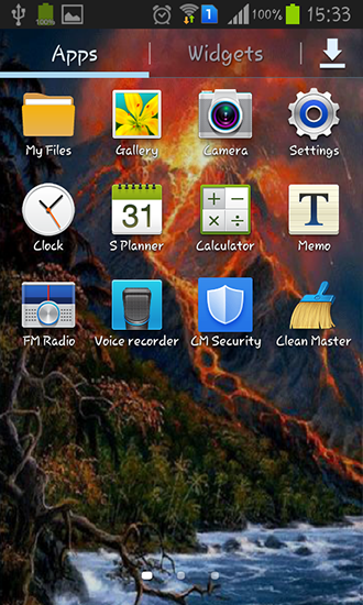 Screenshot dello Schermo Volcano sul cellulare e tablet.