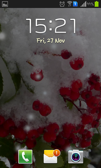 Screenshot dello Schermo Winter berry sul cellulare e tablet.
