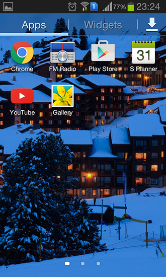 Screenshot dello Schermo Winter night mountains sul cellulare e tablet.