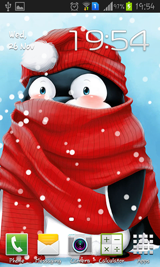 Screenshot dello Schermo Winter penguin sul cellulare e tablet.