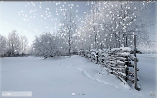 Screenshot dello Schermo Winter snow sul cellulare e tablet.
