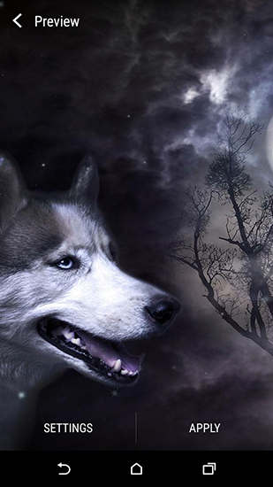 Screenshot dello Schermo Wolf and Moon sul cellulare e tablet.