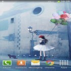 Oltre sfondi animati su Android Clock with butterflies, scarica apk gratis Girl and rainy day.